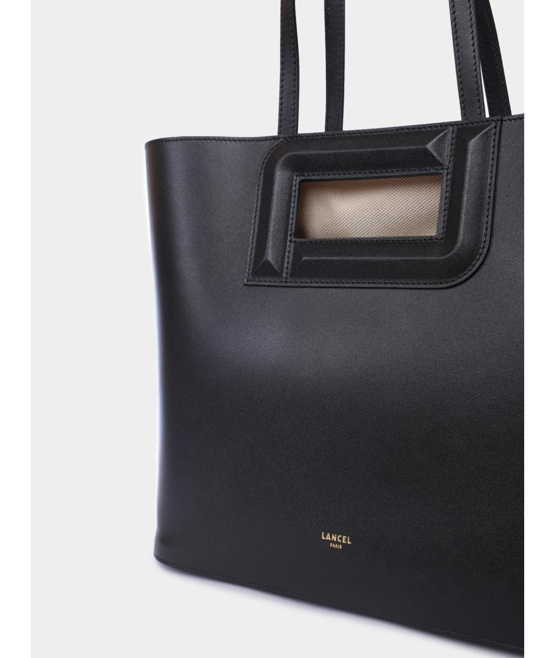 LANCEL Черная кожаная сумка тоут, фото 4
