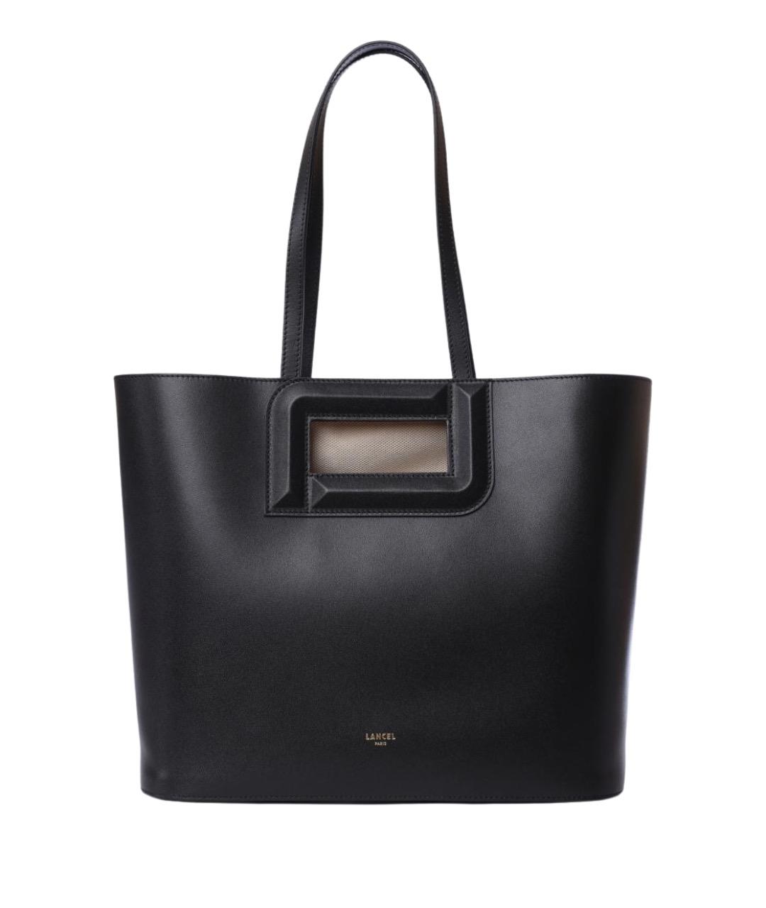 LANCEL Черная кожаная сумка тоут, фото 1