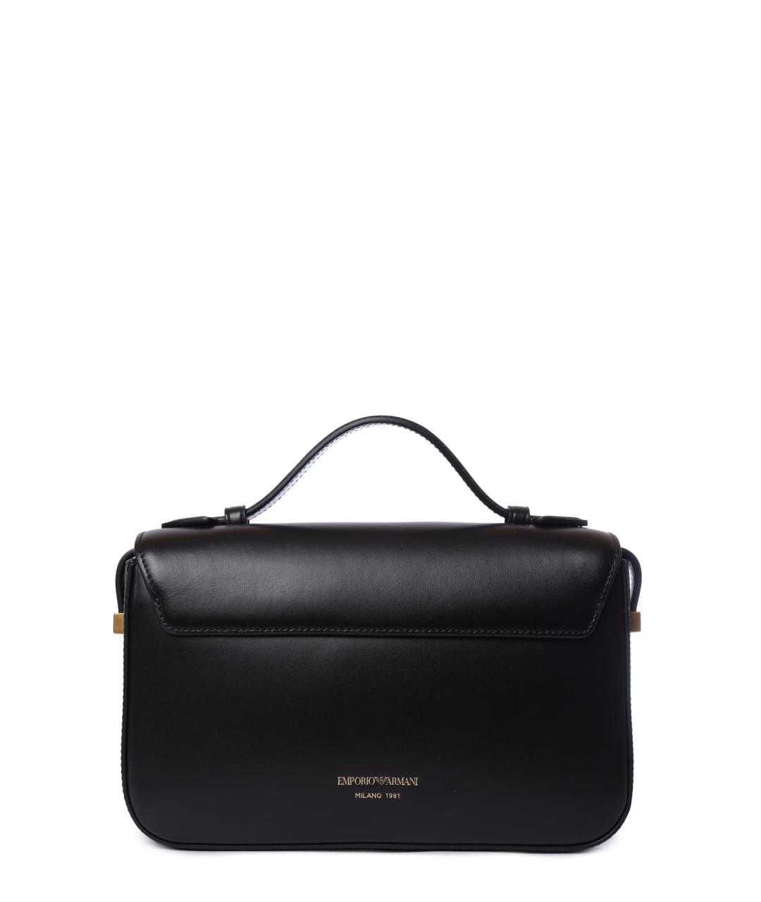 EMPORIO ARMANI Черная кожаная сумка через плечо, фото 5