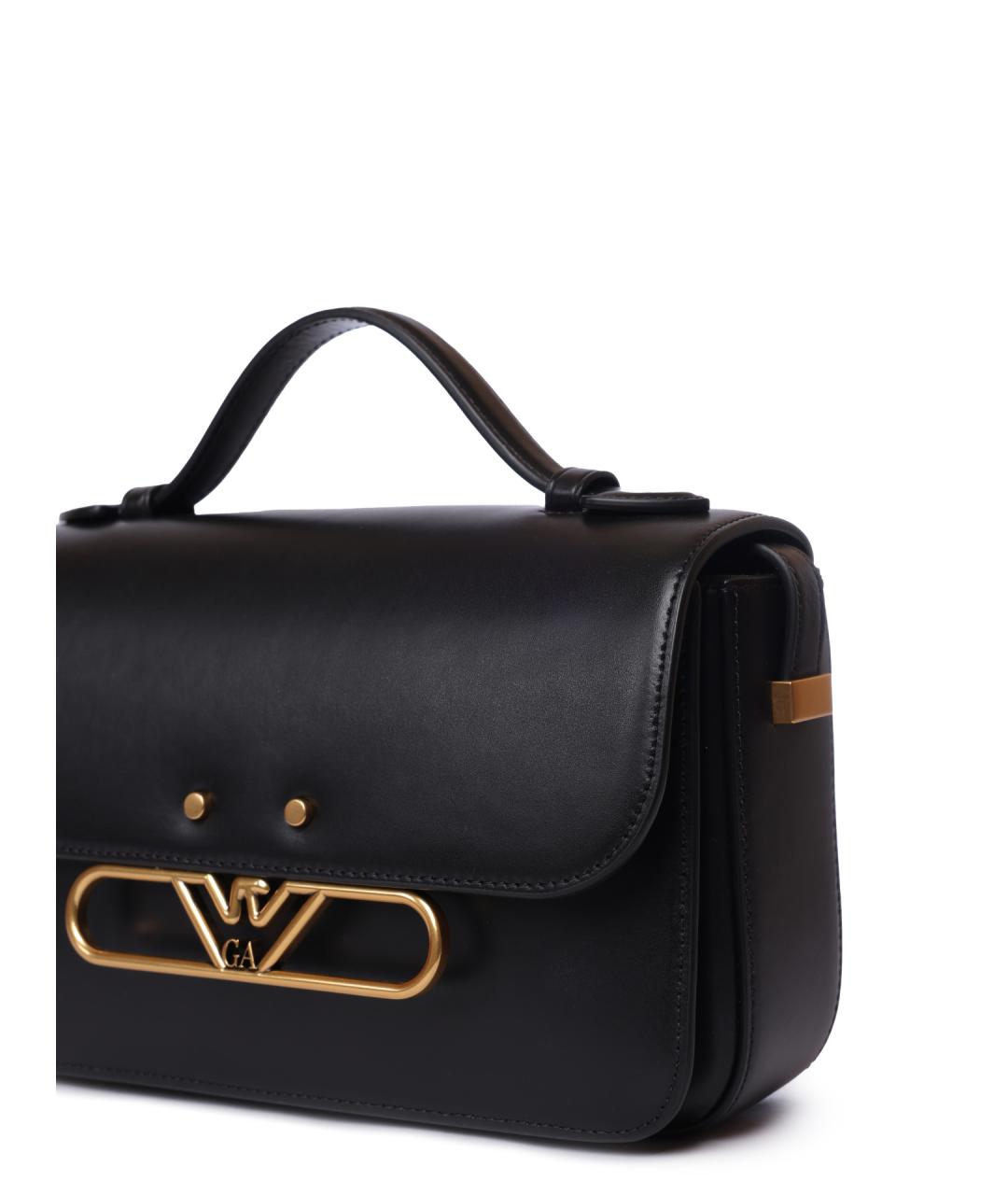 EMPORIO ARMANI Черная кожаная сумка через плечо, фото 4