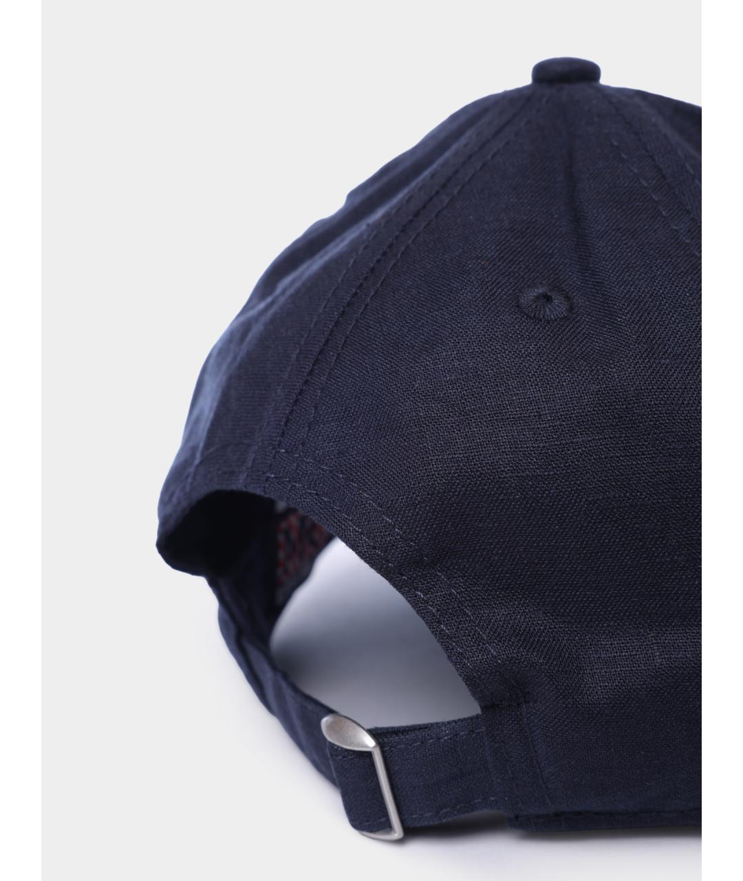 St. Barth Темно-синяя льняная кепка/бейсболка, фото 4