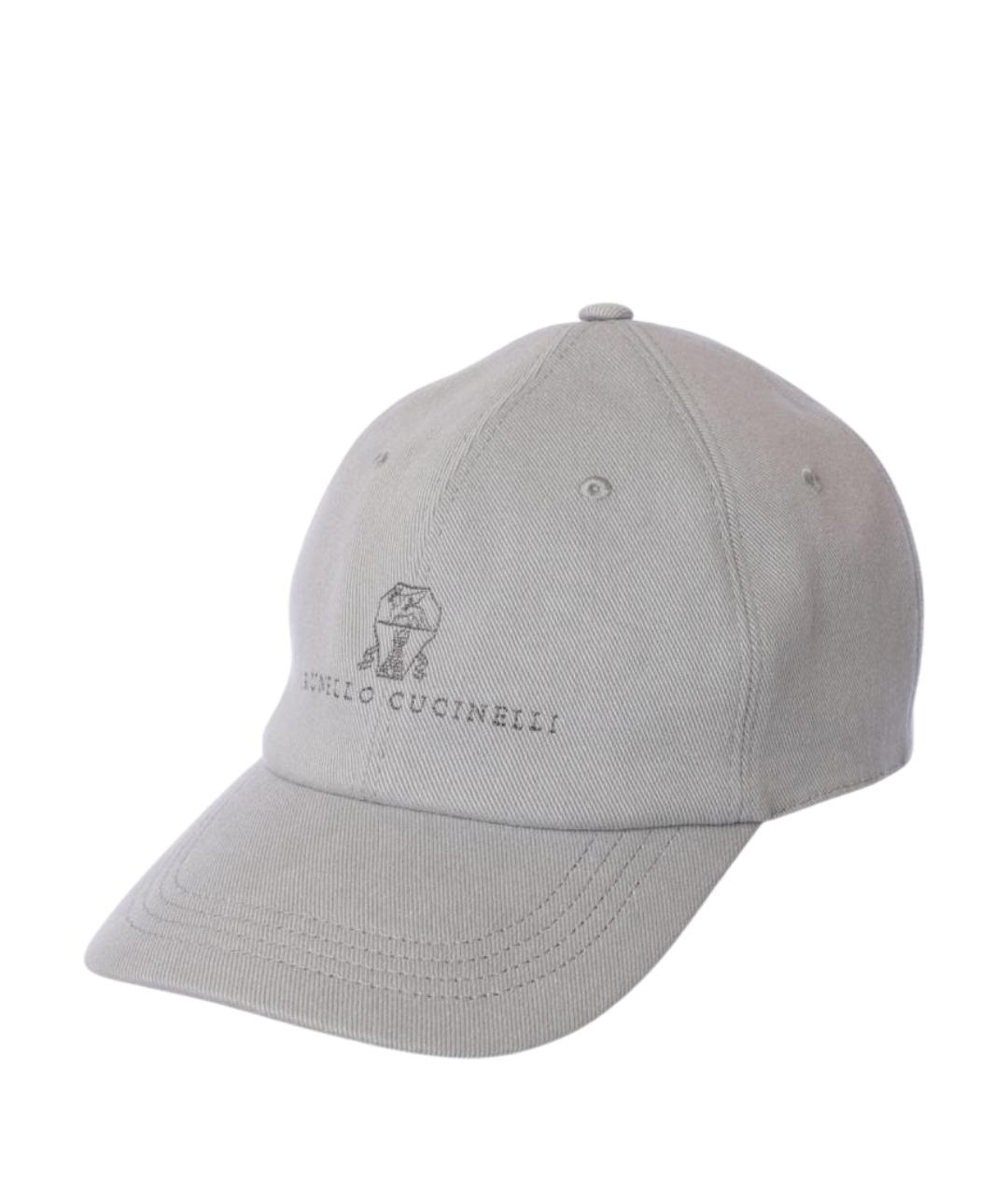BRUNELLO CUCINELLI Серая хлопковая кепка/бейсболка, фото 1