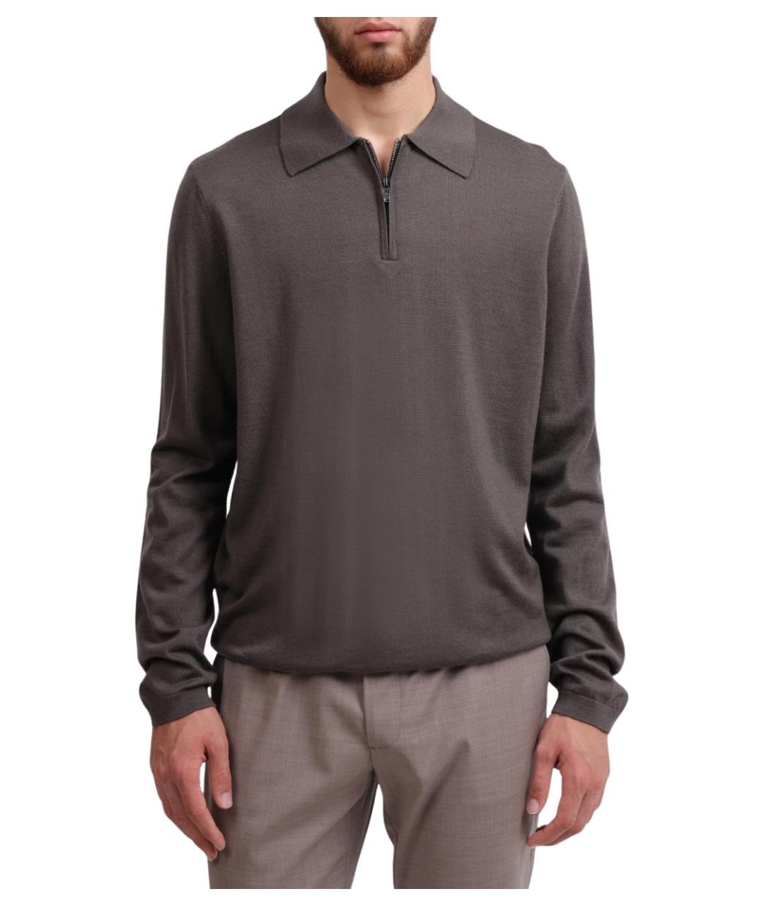 EMPORIO ARMANI Коричневый шерстяной джемпер / свитер, фото 1