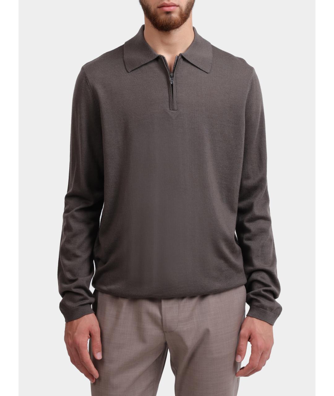 EMPORIO ARMANI Коричневый шерстяной джемпер / свитер, фото 6