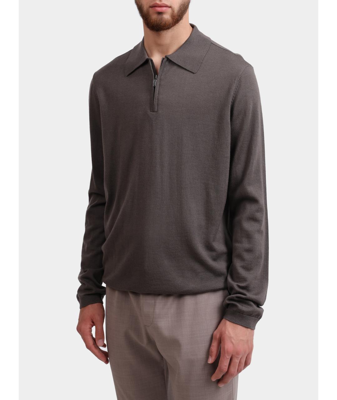 EMPORIO ARMANI Коричневый шерстяной джемпер / свитер, фото 3