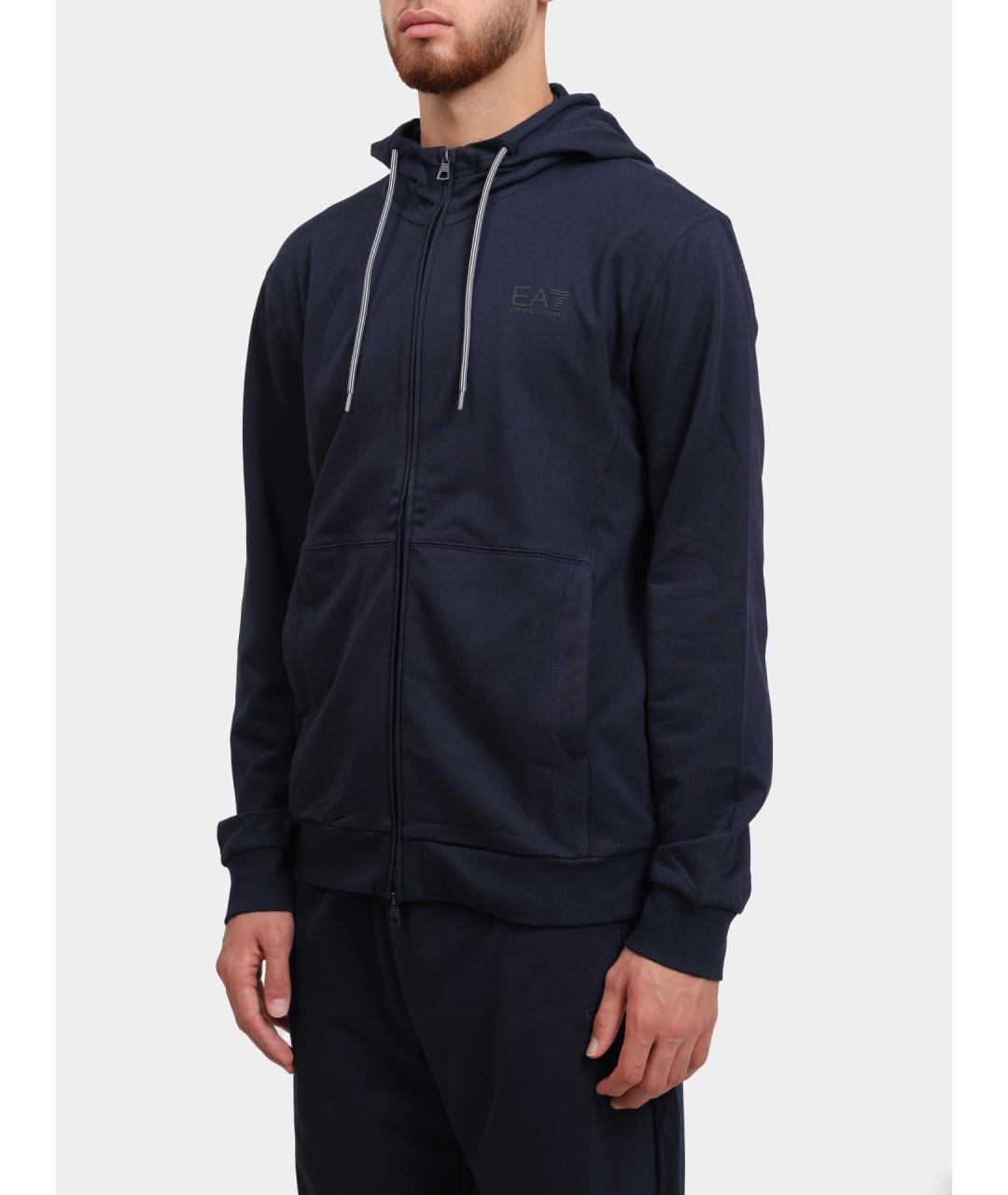 EA7 Синий хлопковый спортивный костюм, фото 5