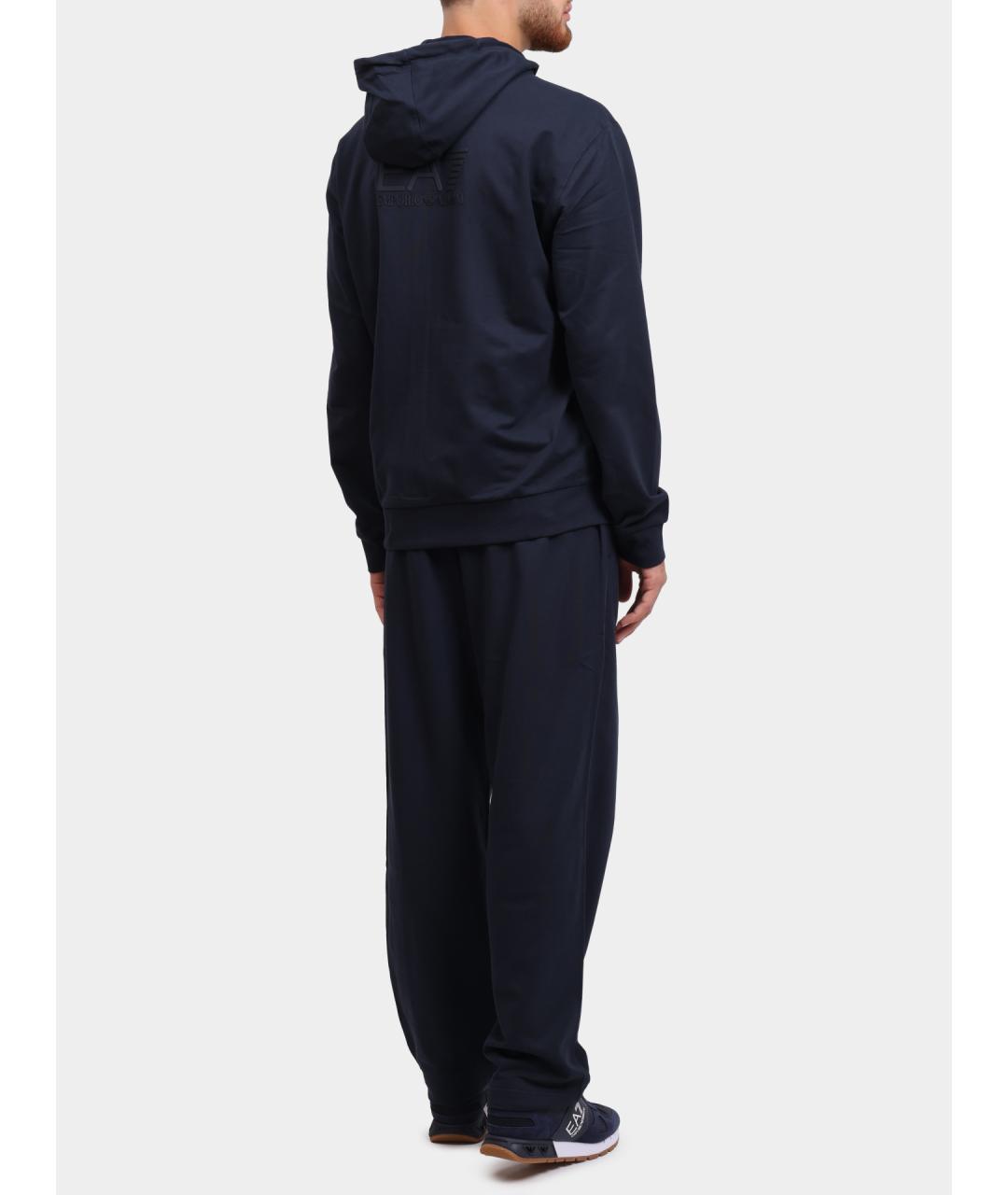 EA7 Синий хлопковый спортивный костюм, фото 7