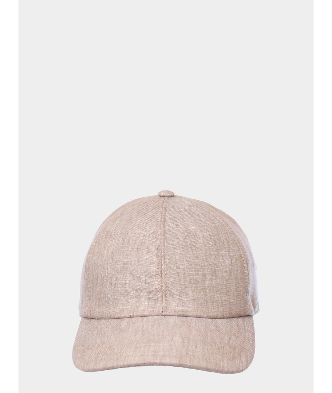 PESERICO Бежевая льняная кепка/бейсболка, фото 3