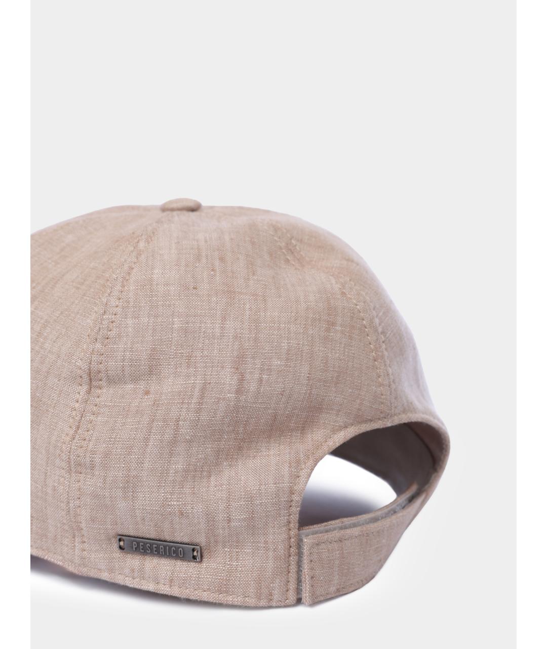 PESERICO Бежевая льняная кепка/бейсболка, фото 4