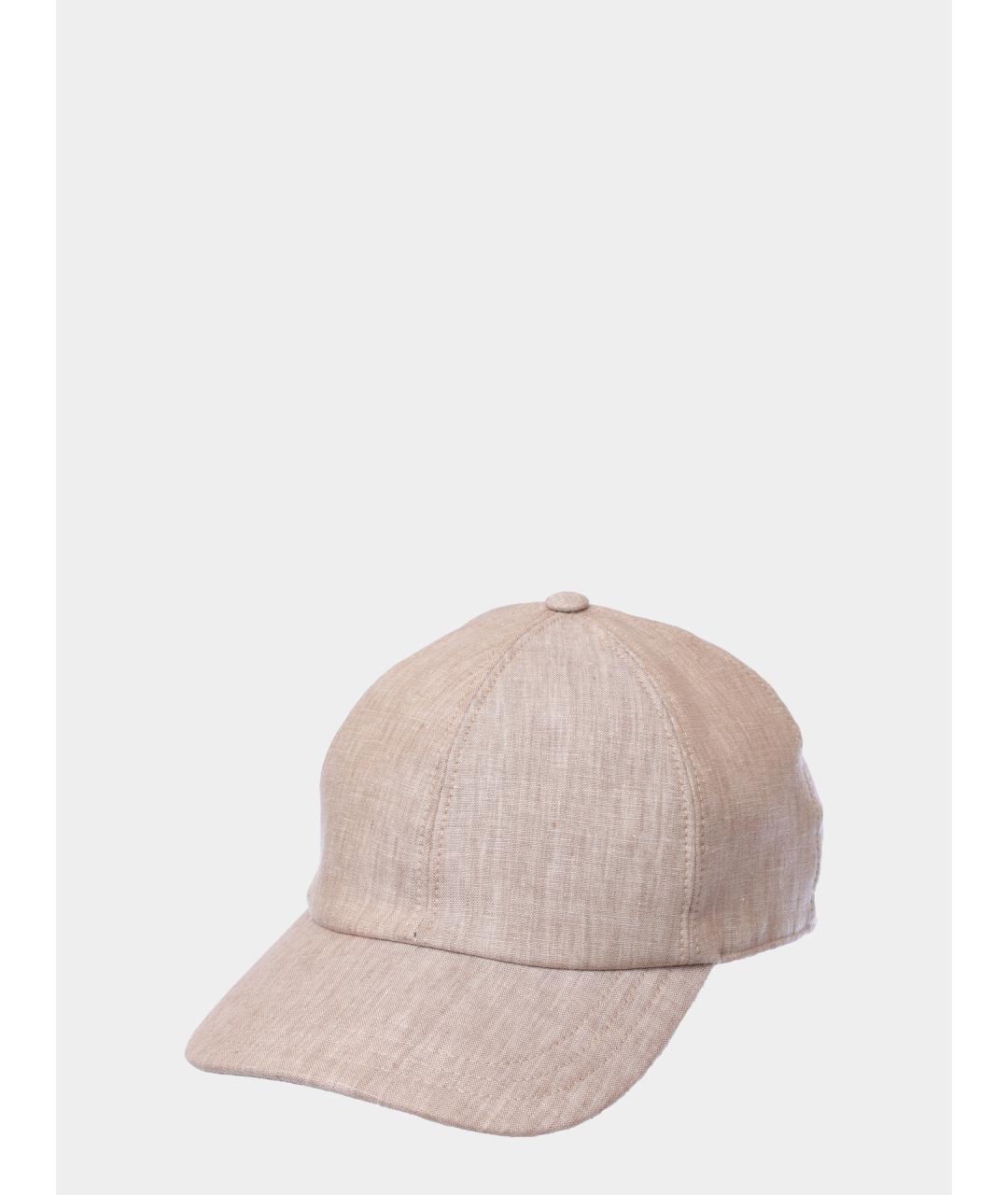 PESERICO Бежевая льняная кепка/бейсболка, фото 5