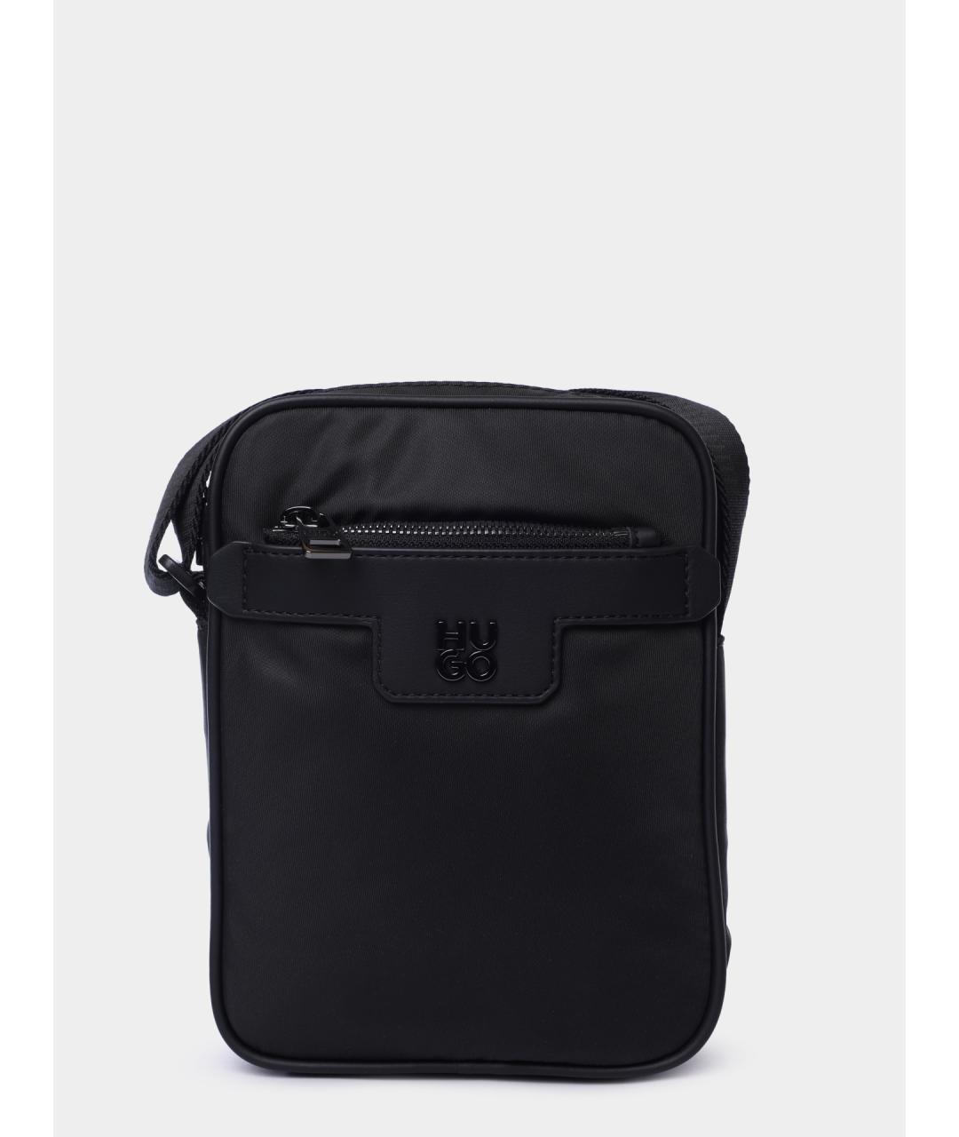 HUGO Черная синтетическая сумка на плечо, фото 6