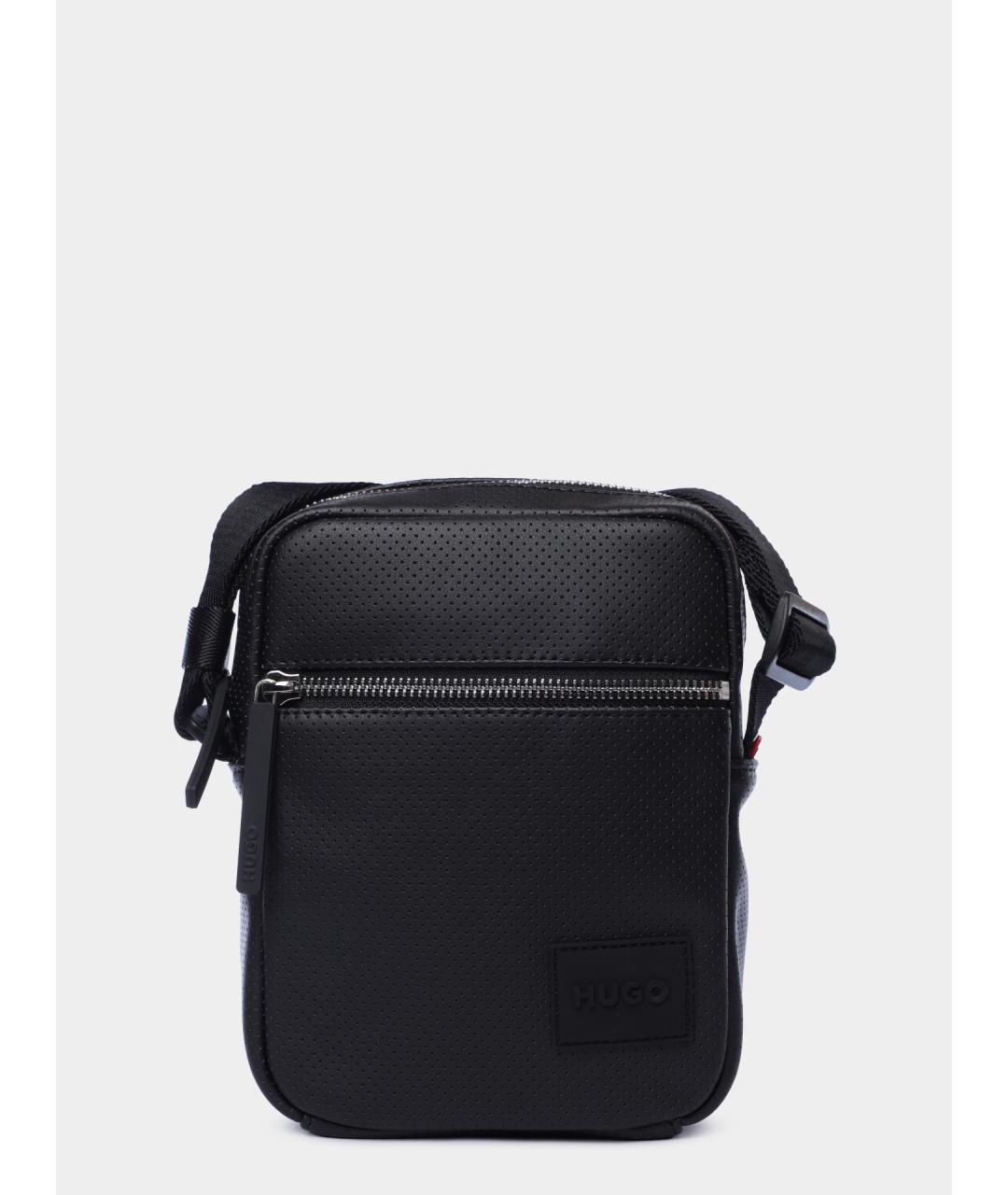 HUGO Черная сумка на плечо из искусственной кожи, фото 2