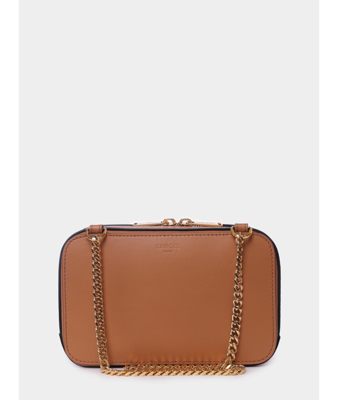 LANCEL Коричневая кожаная сумка через плечо, фото 5