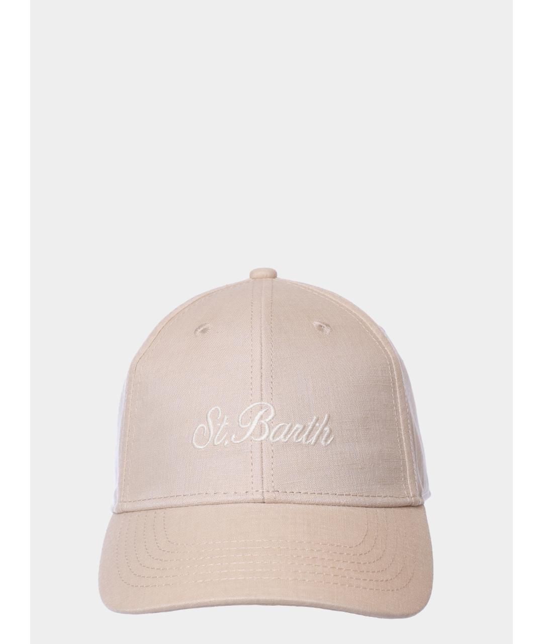 St. Barth Бежевая льняная кепка/бейсболка, фото 3