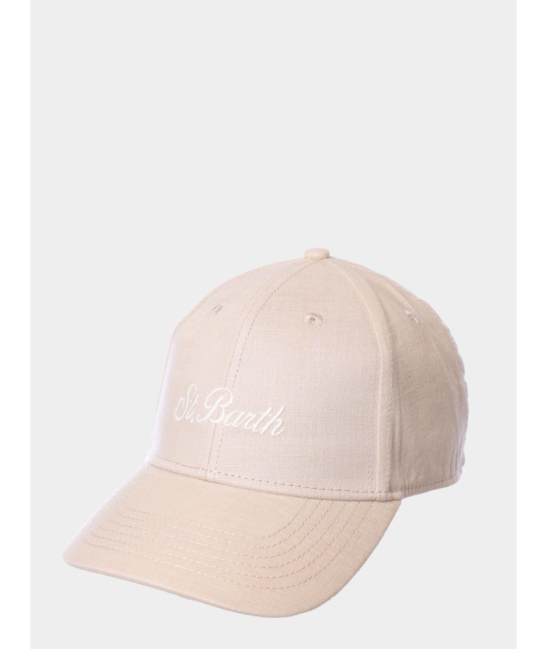 St. Barth Бежевая льняная кепка/бейсболка, фото 5