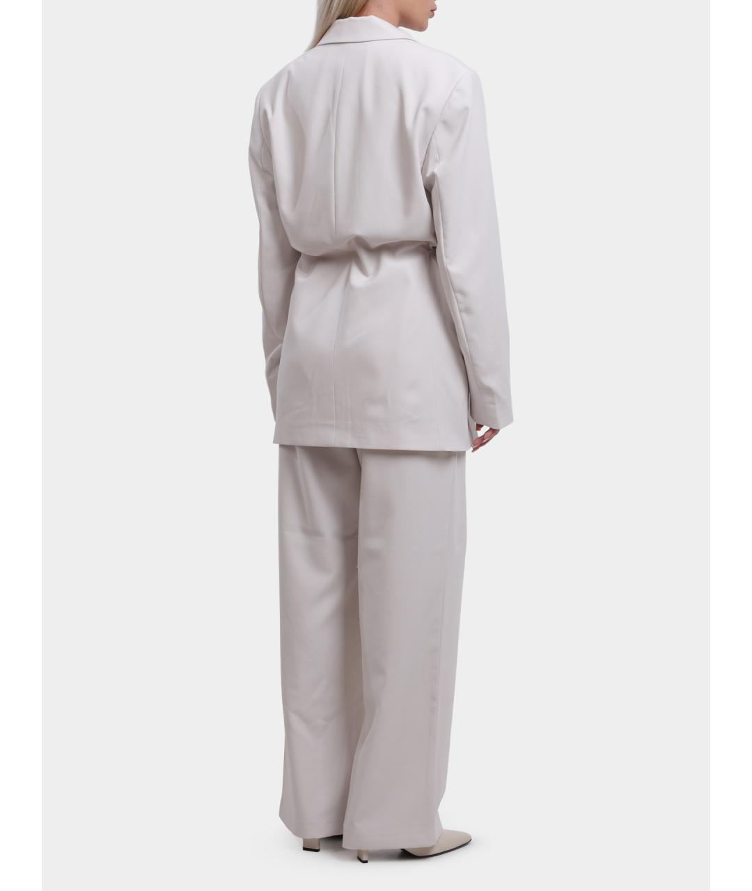 CALVIN KLEIN Бежевый полиэстеровый жакет/пиджак, фото 4