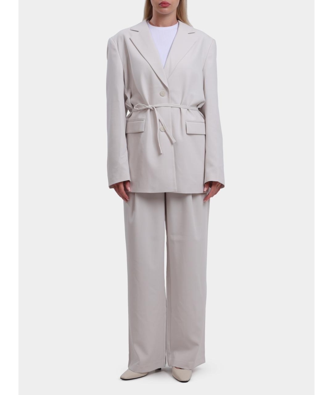 CALVIN KLEIN Белые прямые брюки, фото 2