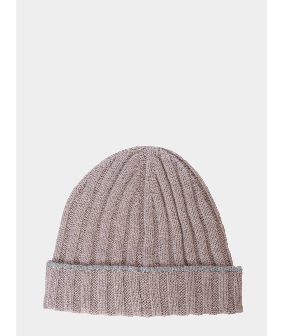 BRUNELLO CUCINELLI Бежевая кашемировая шапка, фото 3