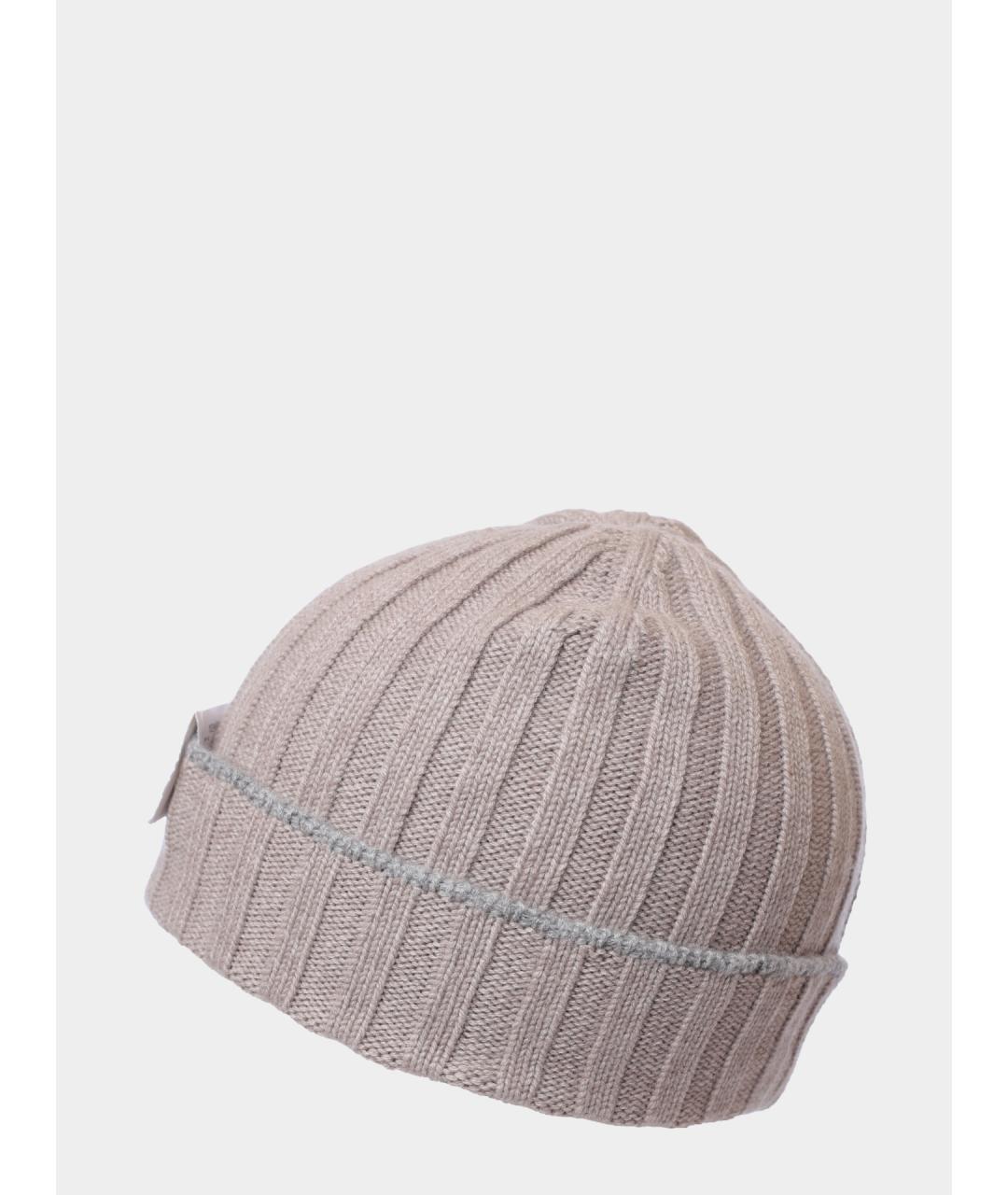 BRUNELLO CUCINELLI Бежевая кашемировая шапка, фото 2