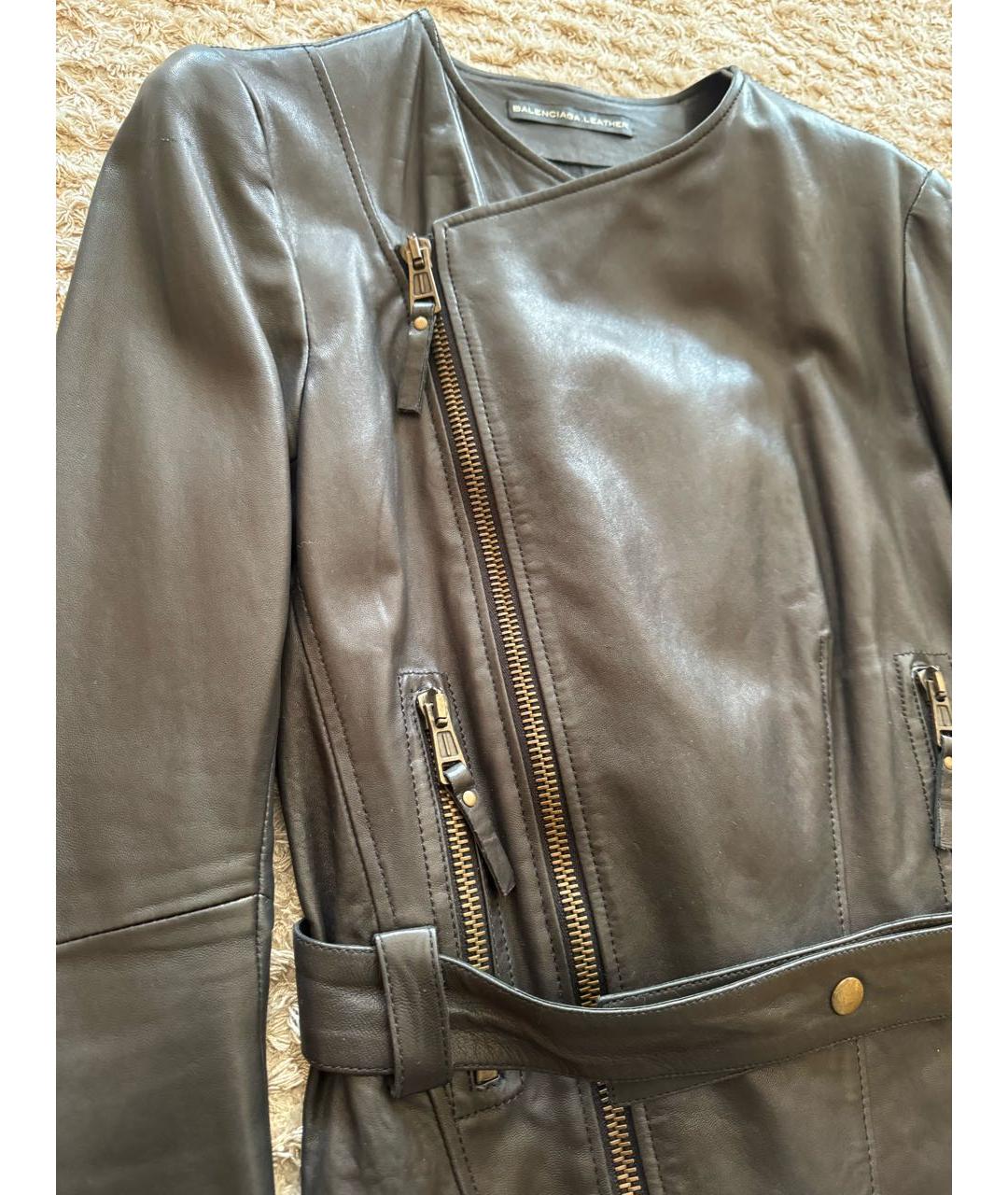 BALENCIAGA Черная кожаная куртка, фото 4