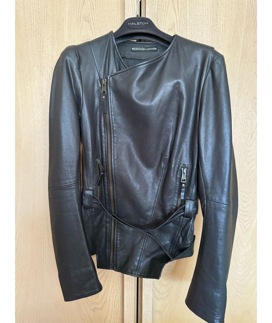 BALENCIAGA Черная кожаная куртка, фото 5