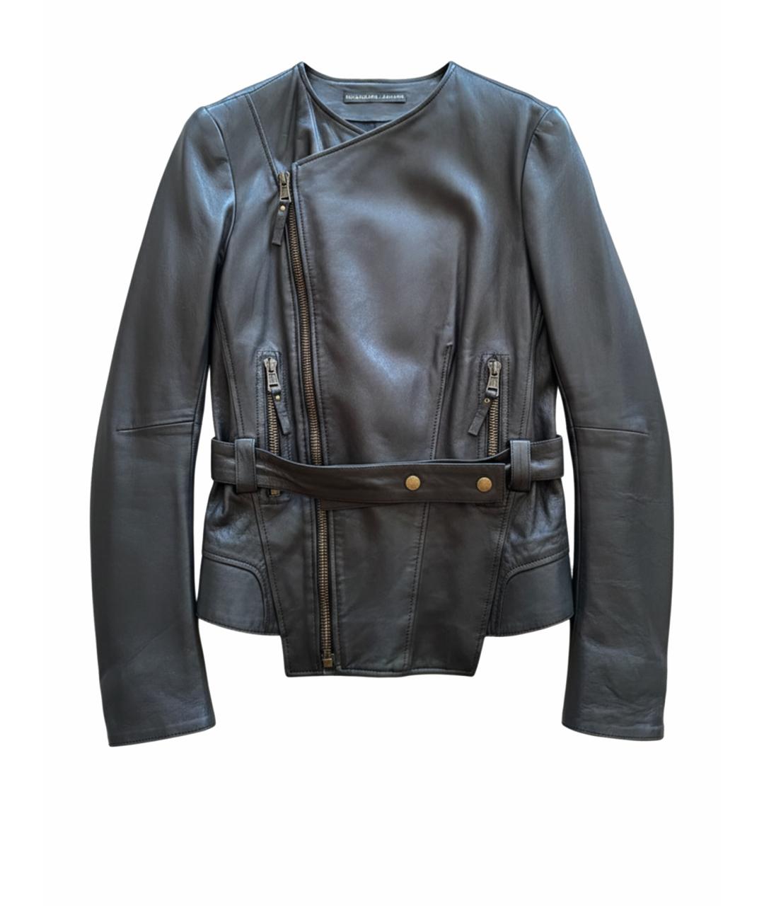 BALENCIAGA Черная кожаная куртка, фото 1