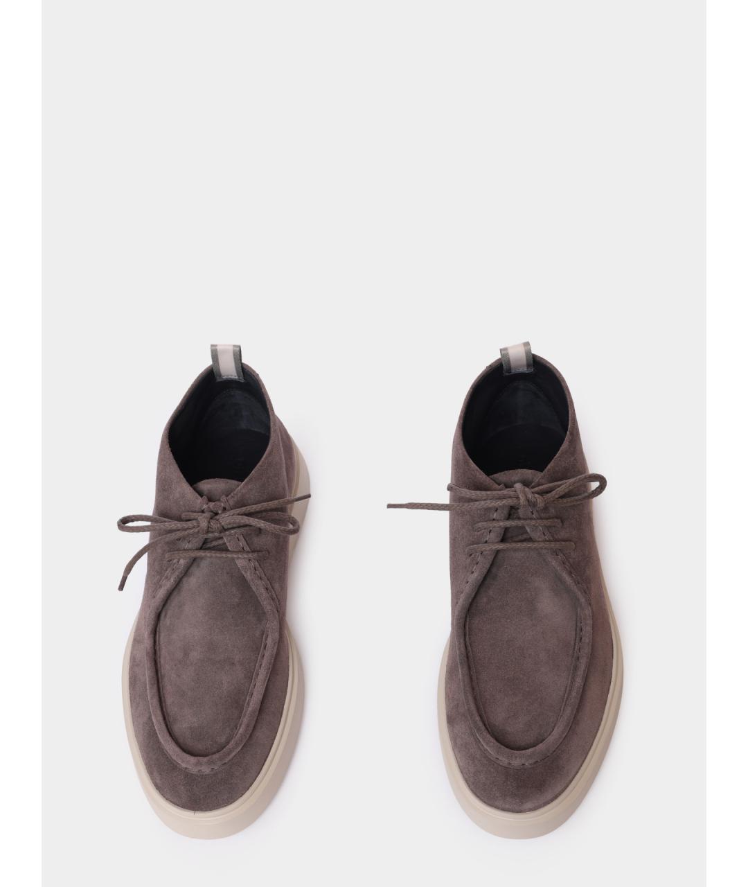 OFFICINE CREATIVE Коричневые замшевые низкие ботинки, фото 3