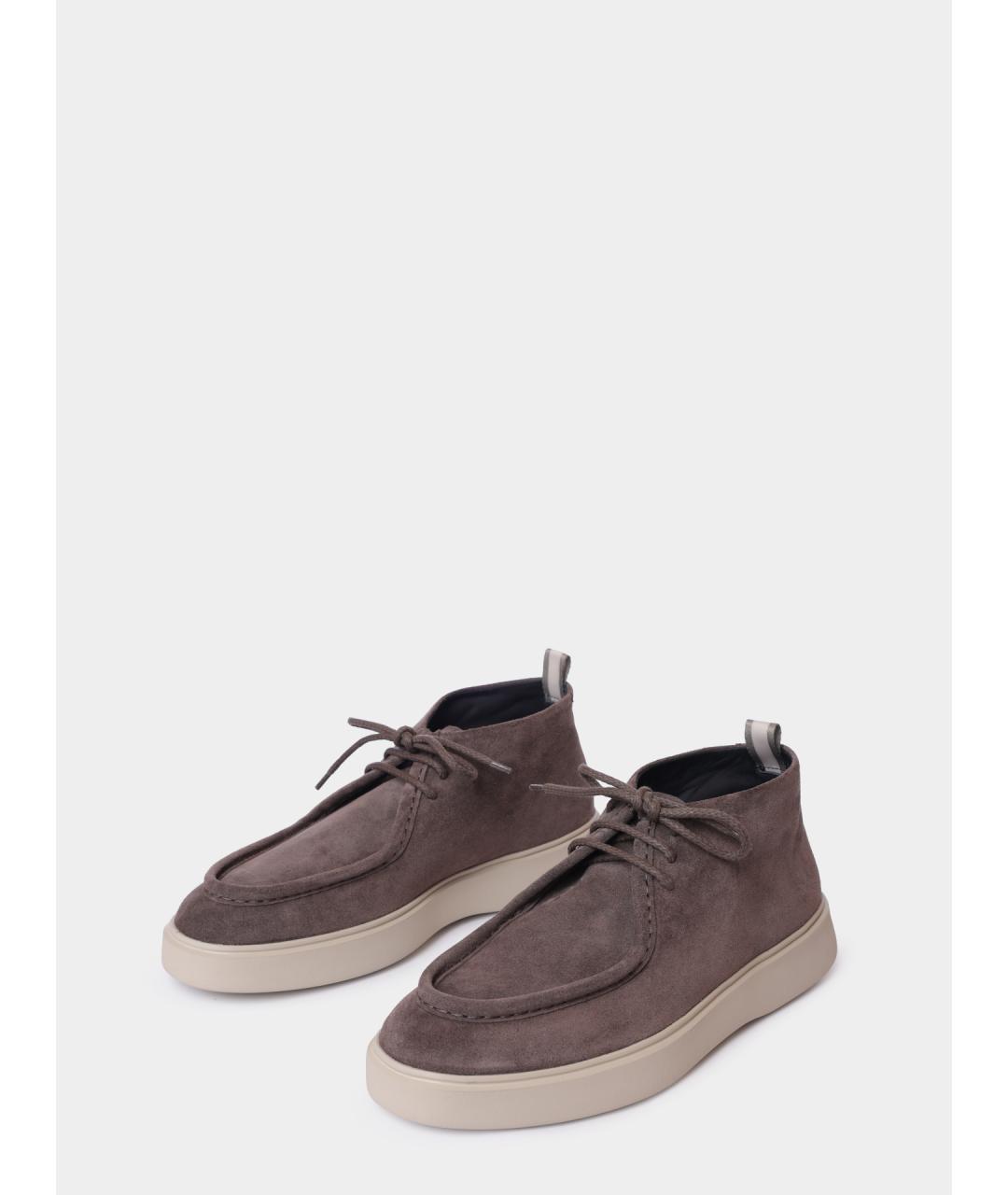 OFFICINE CREATIVE Коричневые замшевые низкие ботинки, фото 2