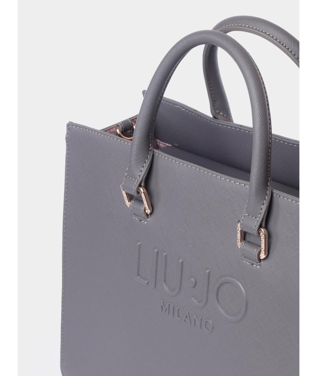 LIU JO Серая сумка тоут из искусственной кожи, фото 4