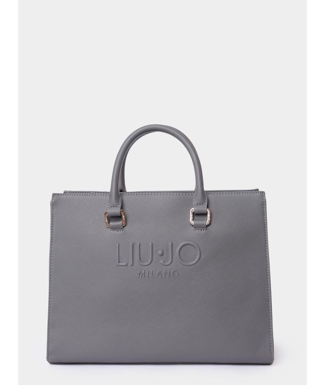 LIU JO Серая сумка тоут из искусственной кожи, фото 7