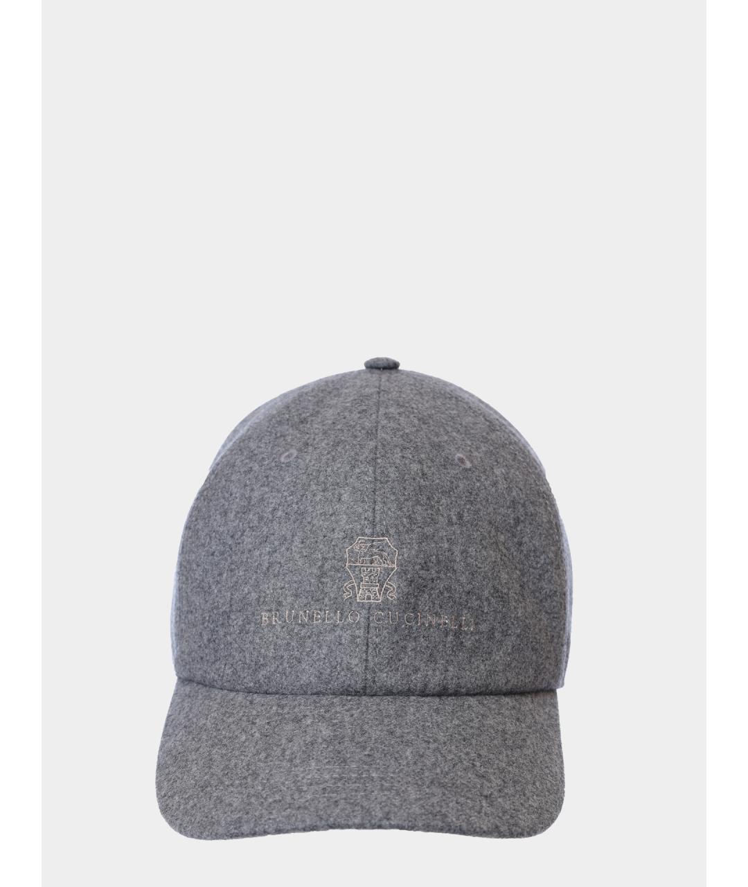 BRUNELLO CUCINELLI Серая шерстяная кепка/бейсболка, фото 3