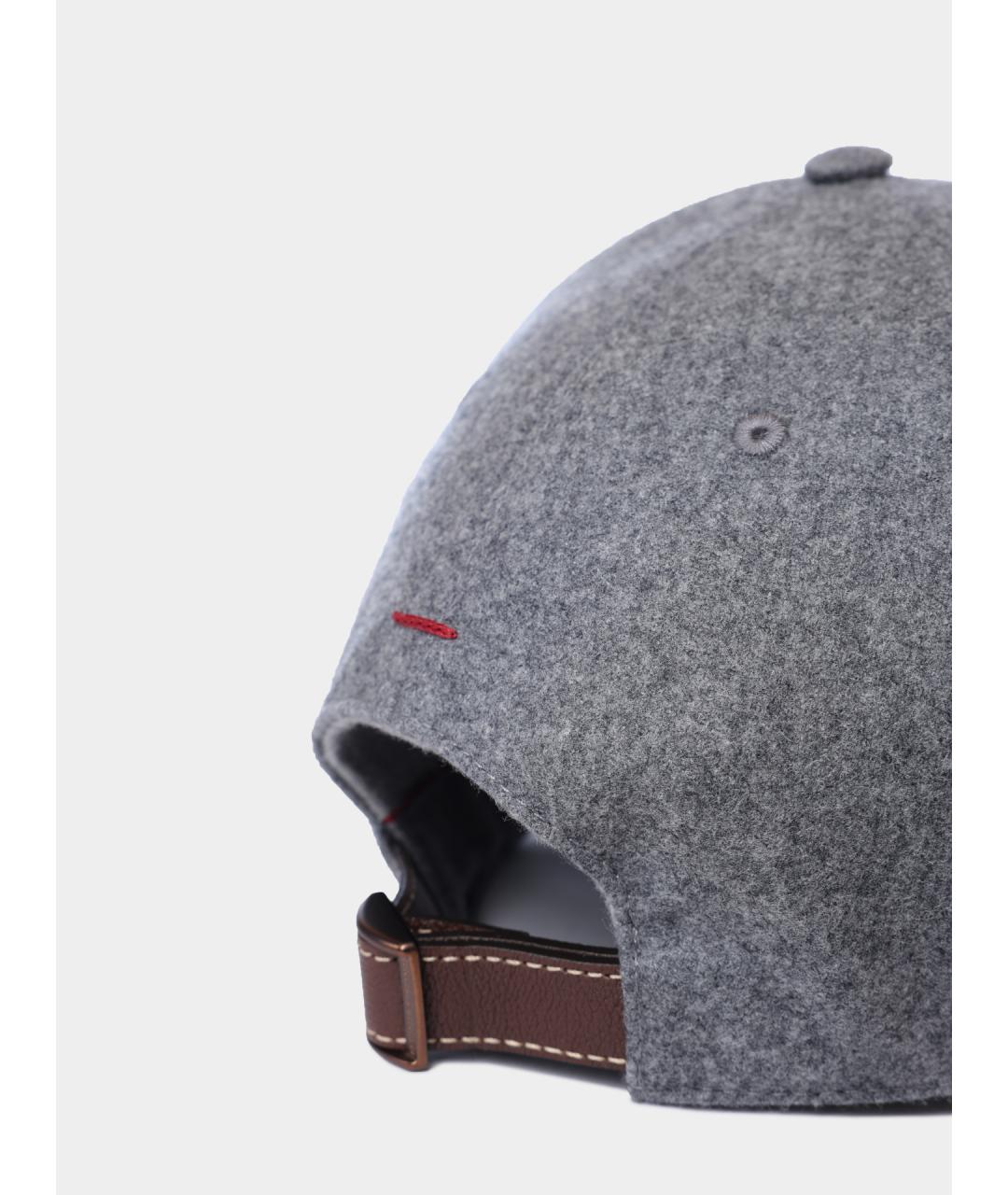 BRUNELLO CUCINELLI Серая шерстяная кепка/бейсболка, фото 4