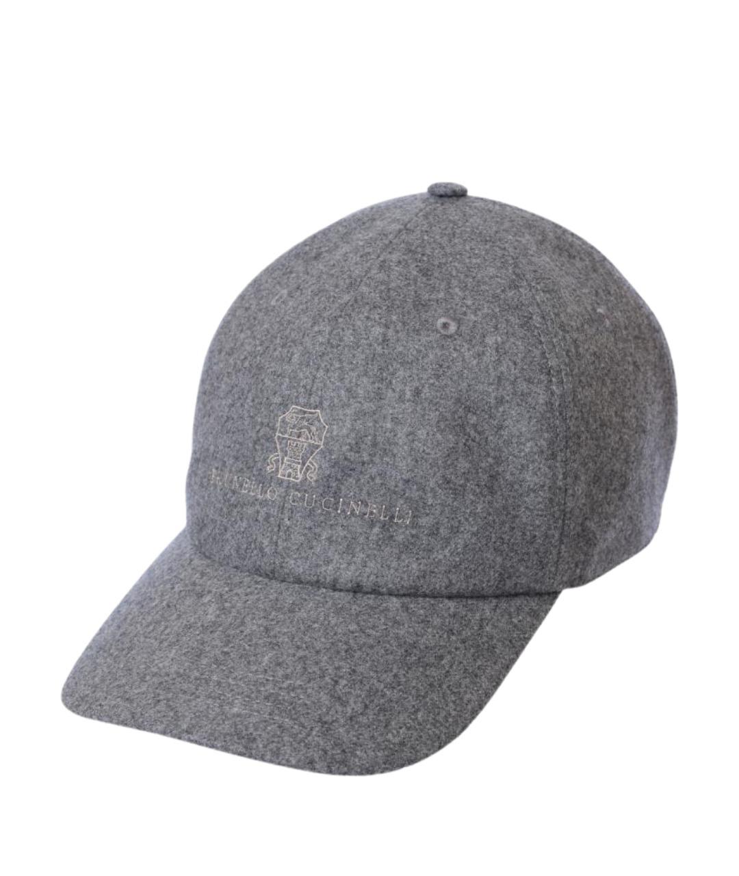 BRUNELLO CUCINELLI Серая шерстяная кепка/бейсболка, фото 1