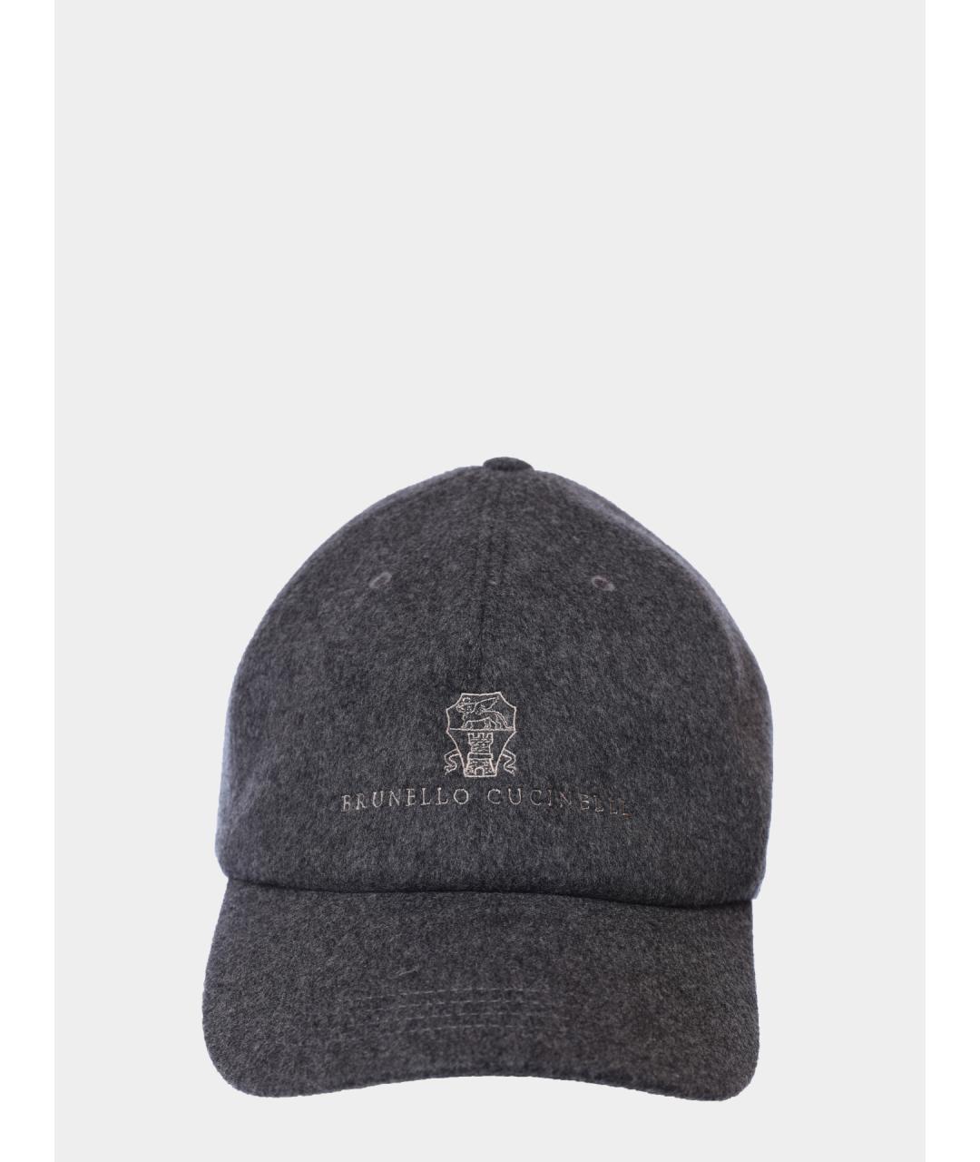 BRUNELLO CUCINELLI Серая кашемировая кепка/бейсболка, фото 5