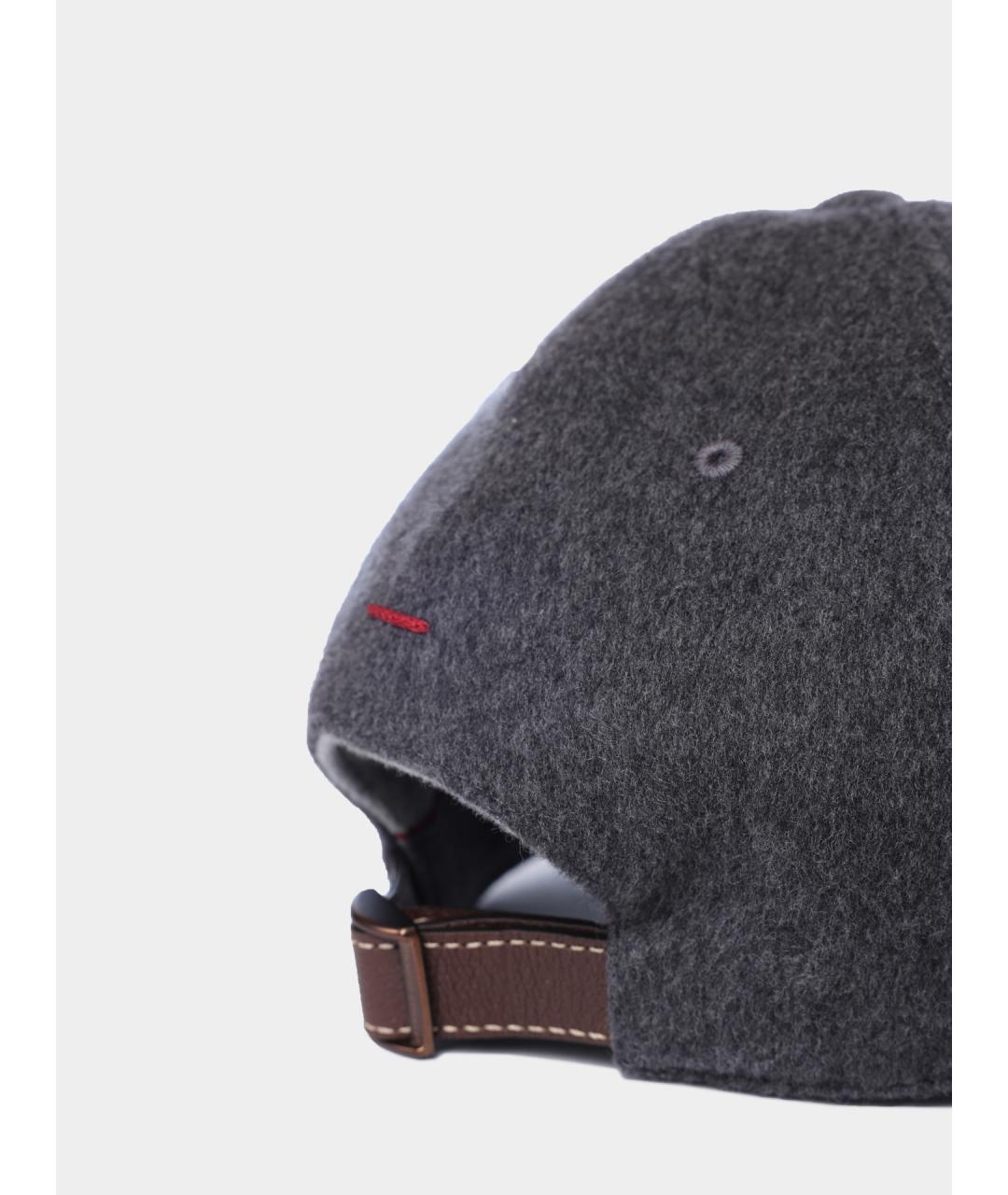 BRUNELLO CUCINELLI Серая кашемировая кепка/бейсболка, фото 4