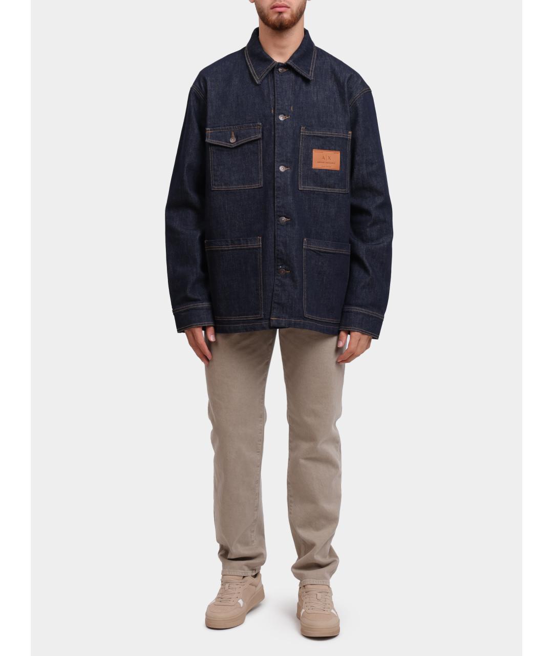 ARMANI EXCHANGE Синяя деним куртка, фото 2