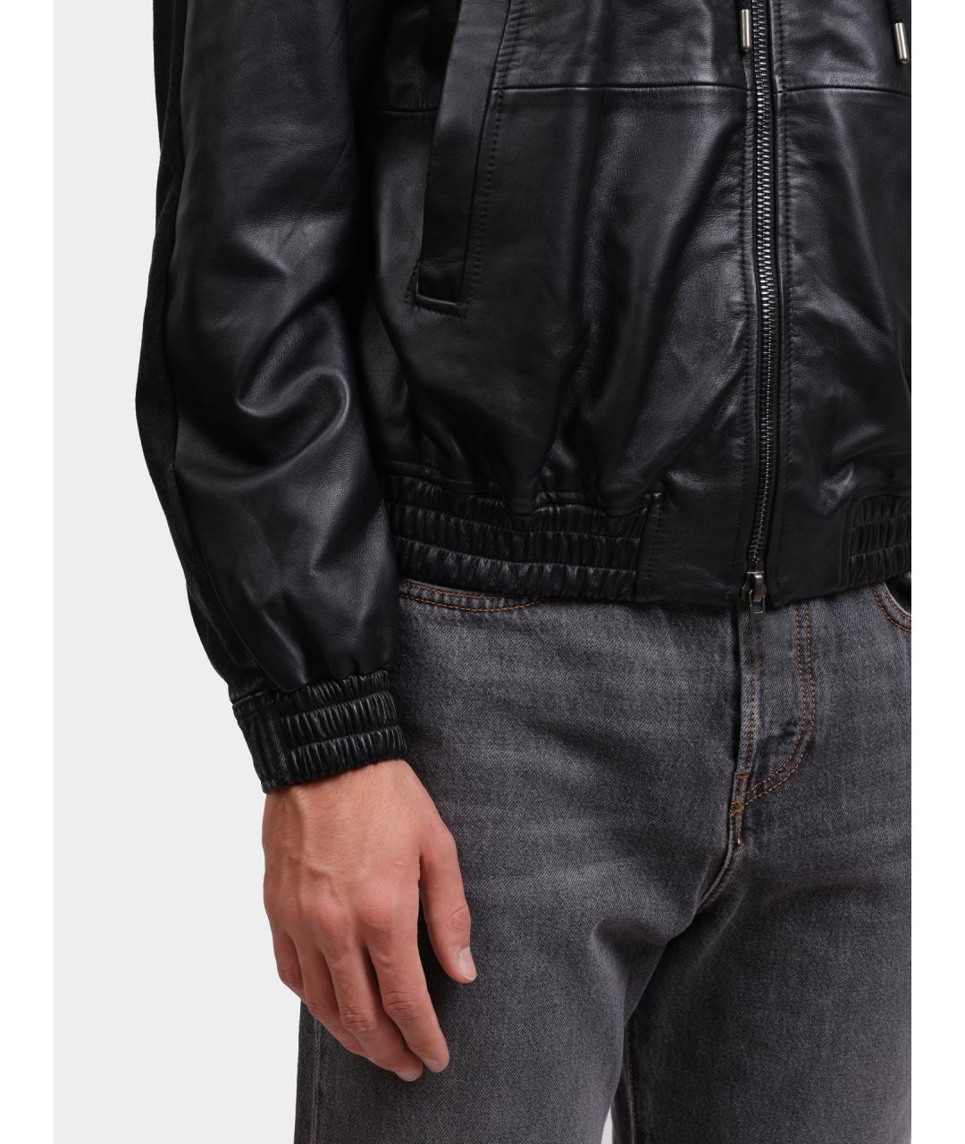 DIESEL Черная кожаная куртка, фото 4