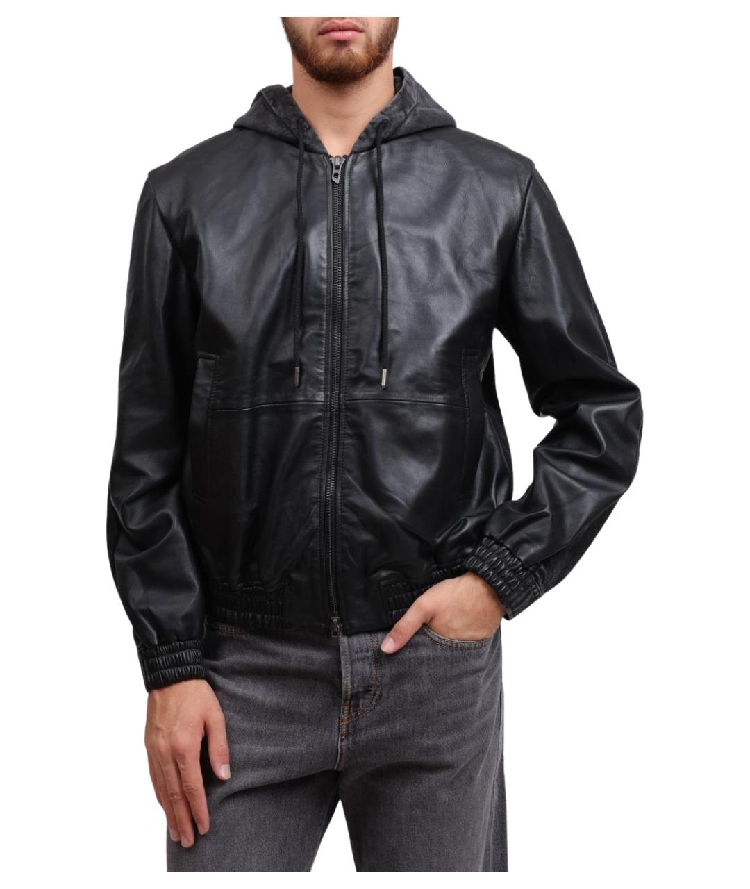 DIESEL Черная кожаная куртка, фото 1