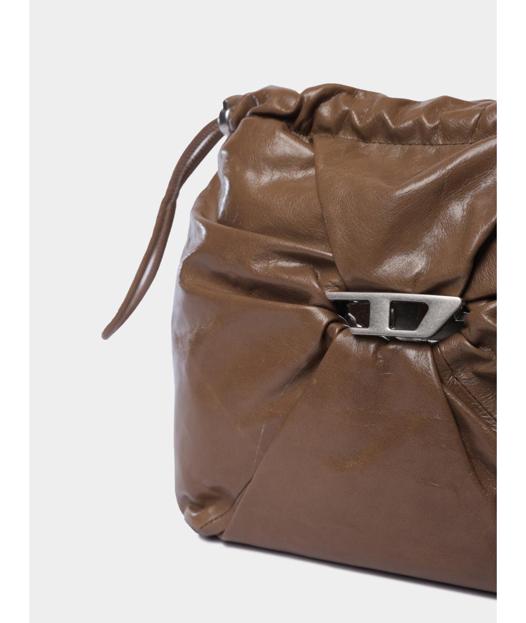 DIESEL Коричневая кожаная сумка через плечо, фото 4