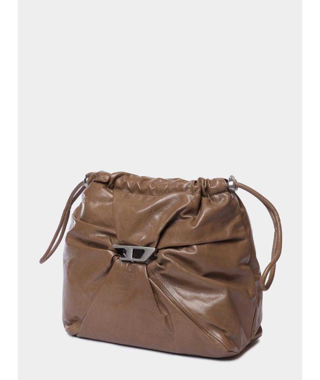 DIESEL Коричневая кожаная сумка через плечо, фото 3