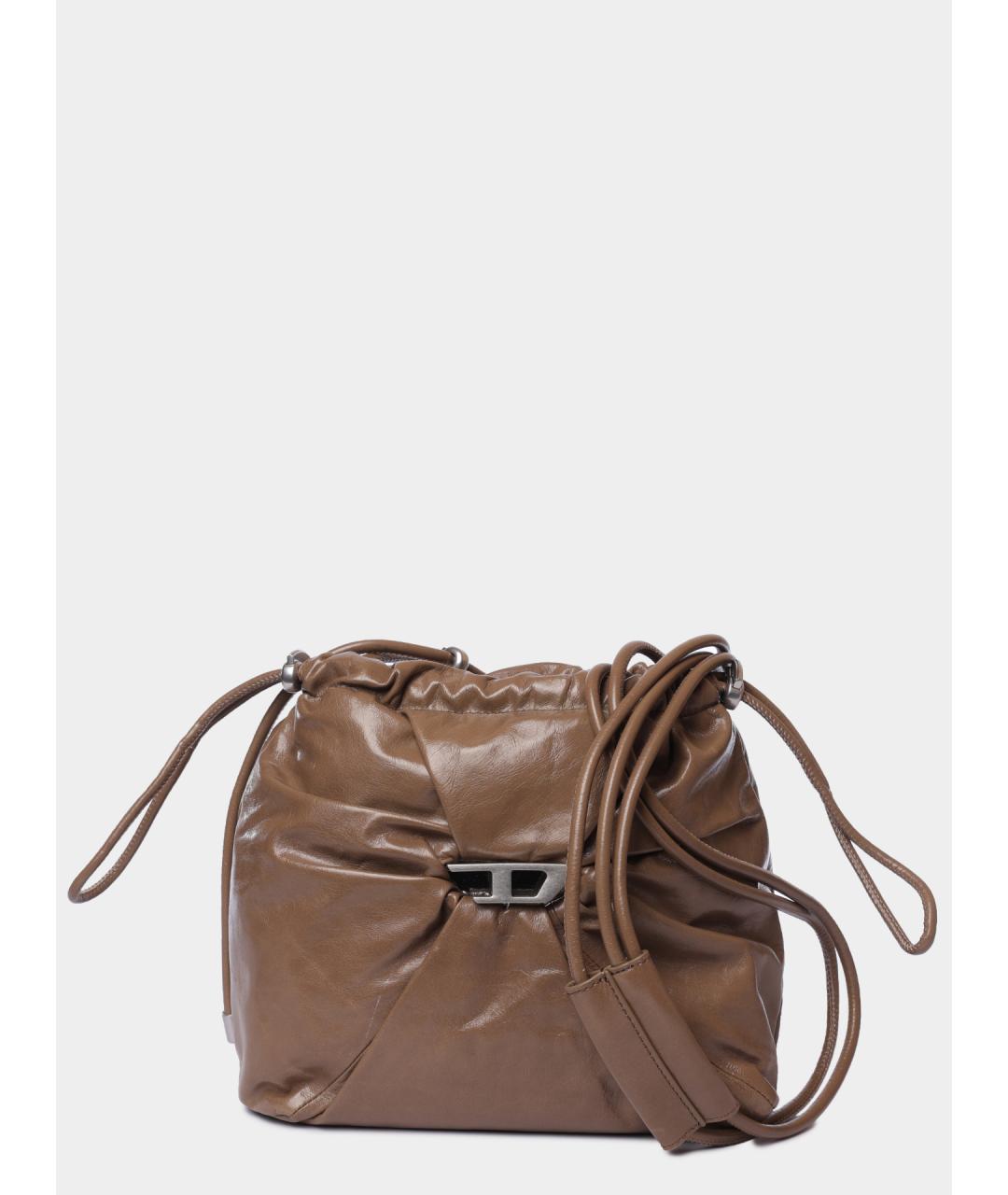 DIESEL Коричневая кожаная сумка через плечо, фото 6