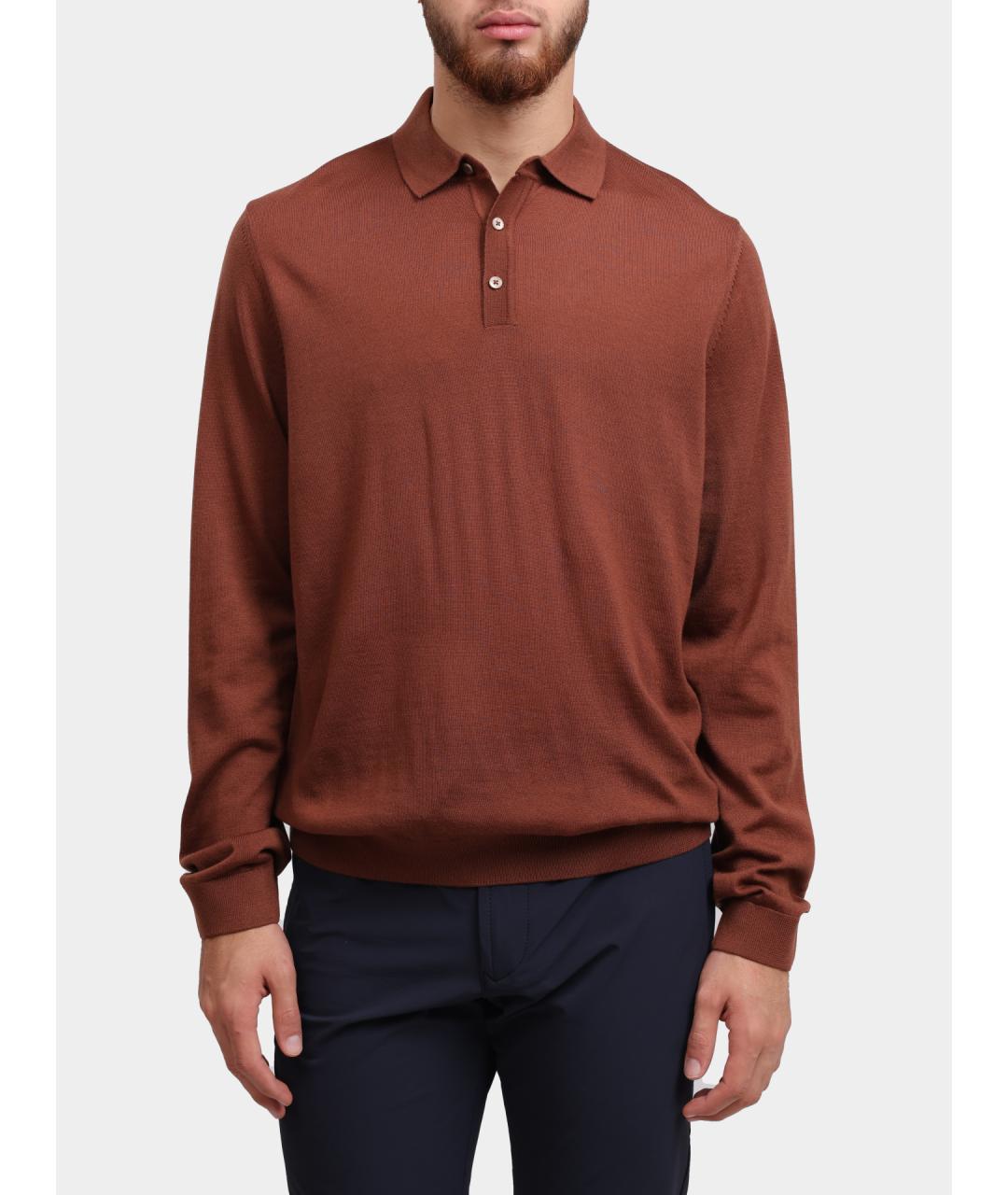 HUGO BOSS Коричневый шерстяной джемпер / свитер, фото 2