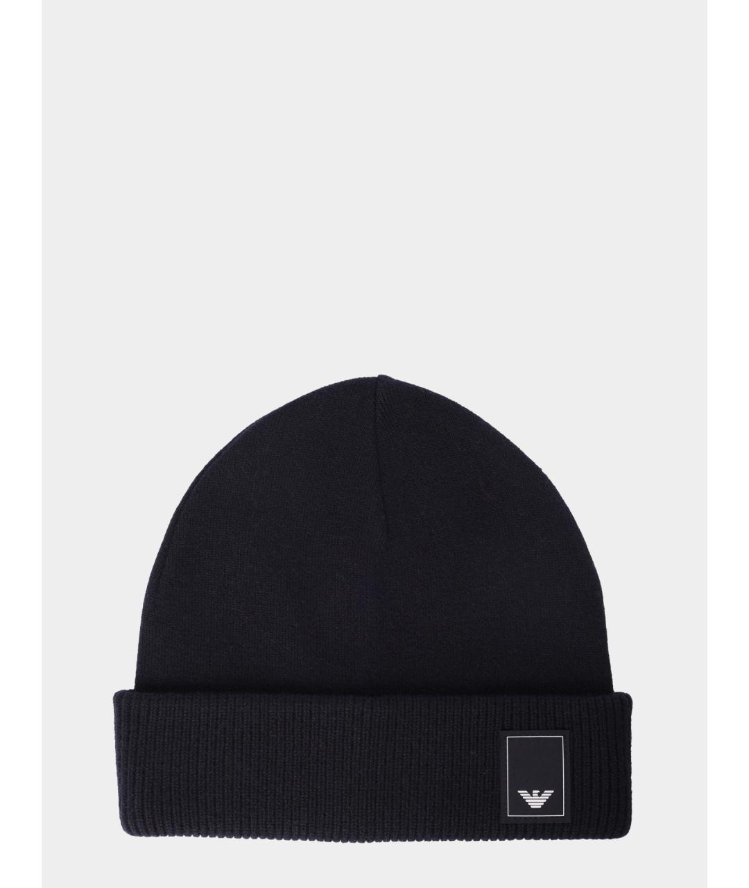 EMPORIO ARMANI Синяя шерстяная шапка, фото 5