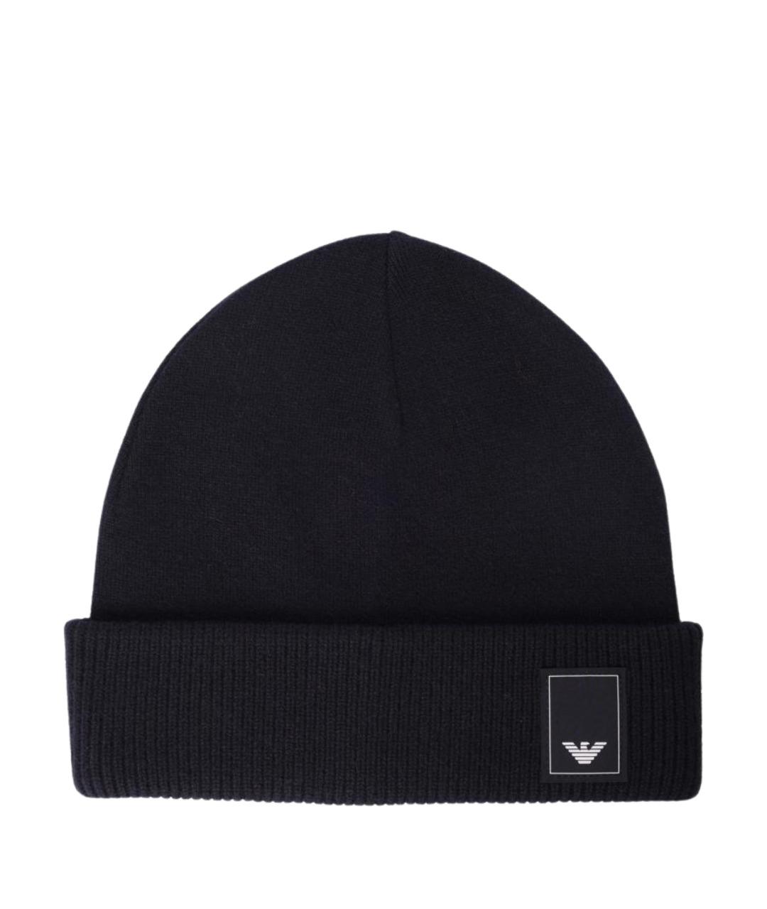 EMPORIO ARMANI Синяя шерстяная шапка, фото 1