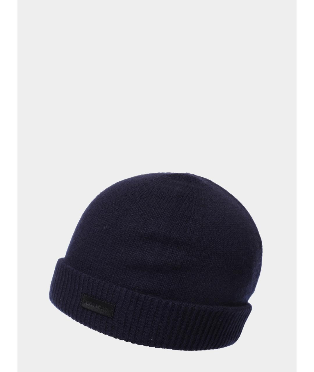 EMPORIO ARMANI Синяя кашемировая шапка, фото 2