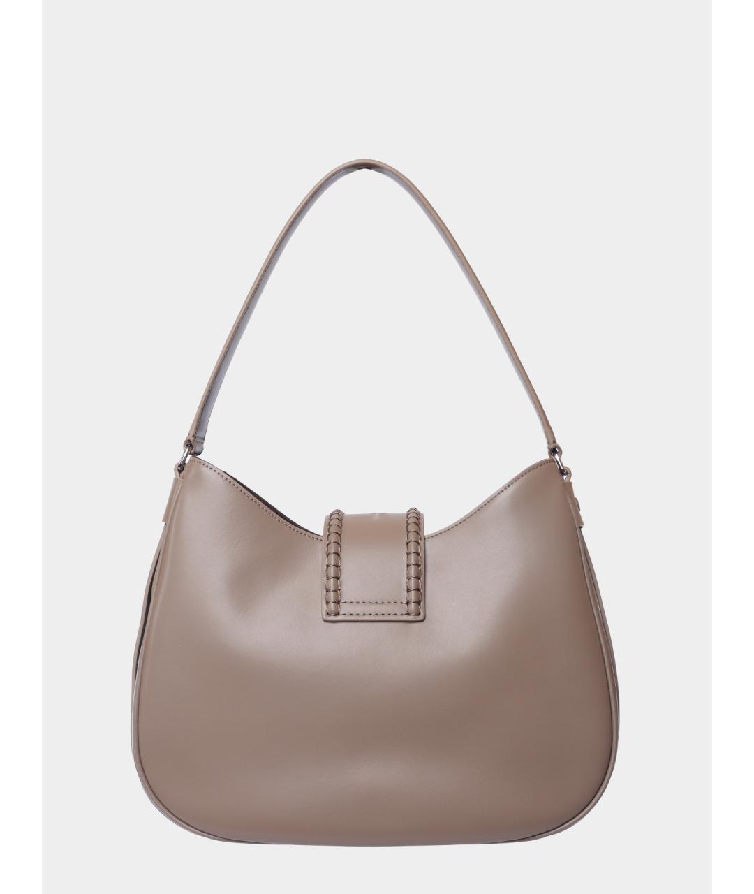 EMPORIO ARMANI Бежевая кожаная сумка через плечо, фото 4