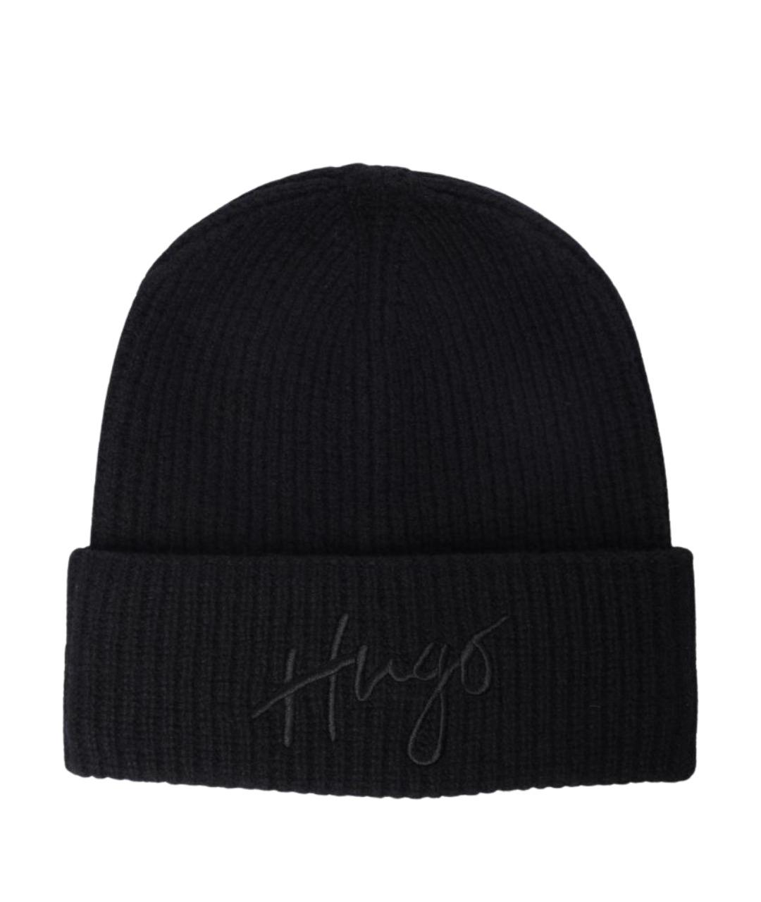 HUGO Черная шапка, фото 1