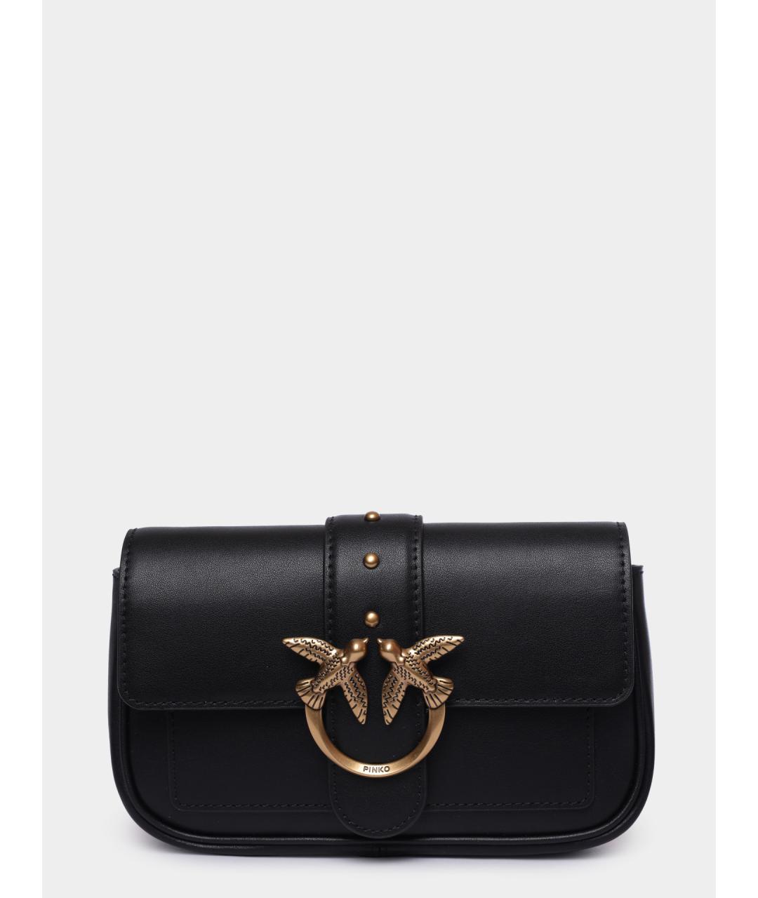 PINKO Черная кожаная сумка через плечо, фото 2