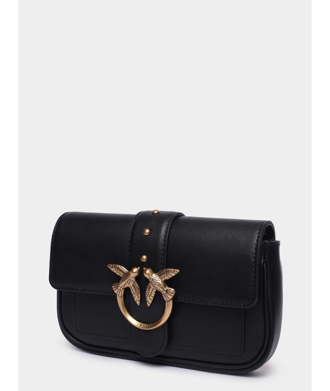 PINKO Черная кожаная сумка через плечо, фото 3