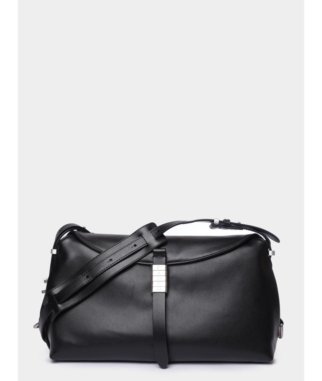 PINKO Черная кожаная сумка через плечо, фото 5